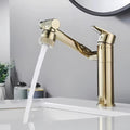 Lavabory BF02 Gunmetal Pull-Down Bathroom Faucet with Dual Sprayer & Mixer Tap