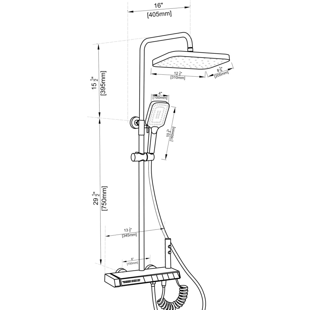 Shower System with Digital Display