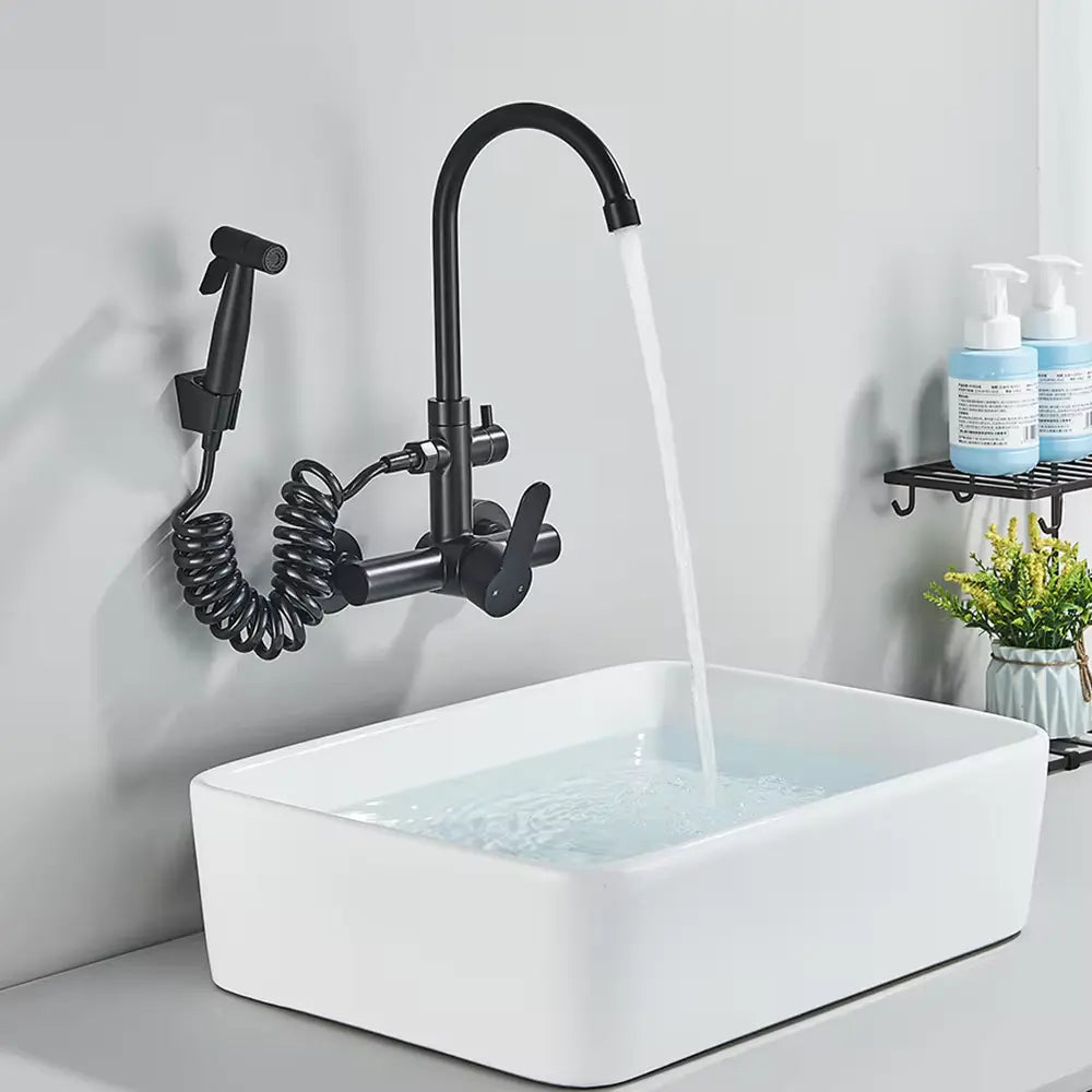 Lavabory KF01 Kitchen Faucet | Wall Mounted, Spray Gun Included