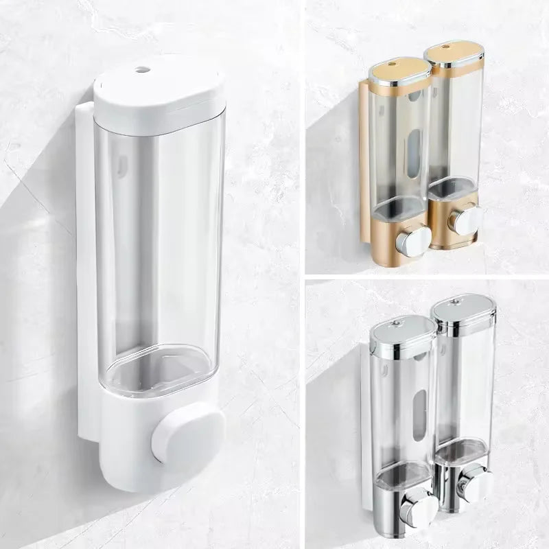 Wall-mounted bathroom accessory for sale, made of durable ABS, suitable for liquid soap, shampoo, and body wash.