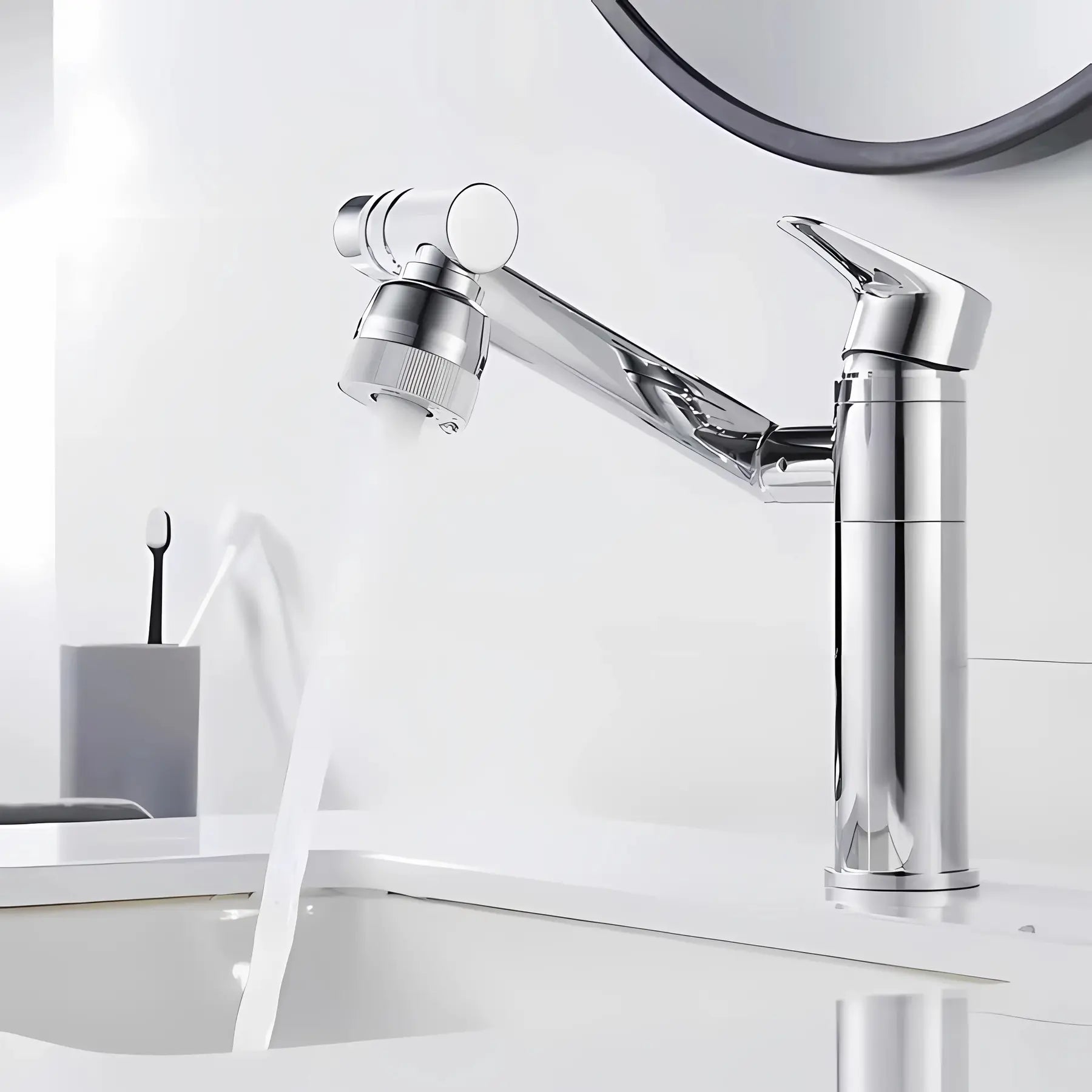 Lavabory BF02 Gunmetal Pull-Down Bathroom Faucet with Dual Sprayer & Mixer Tap